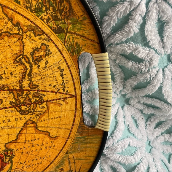 Vintage Tray antique world map MCM bar tray - Picture 6 of 9